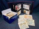 Binder Full of French First Day Covers and Box Full of France Postage Stamps