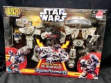 Star Wars Transformers Han Solo and Chewbacca Action Figures.Combines to Millennium Falcon