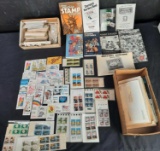 Small Box of Various Us Stamps Stamp Books, 100+ Stamps