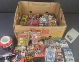 Lot of Nascar Replica Cars Key Chains Collector Cards Night Light Etc.