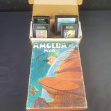 Lot of 4 Vintage Atari Games and Amoeba Wars Bookcase Game