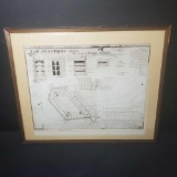 Framed Plan Layout Of Fort Point San Francisco CA