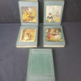 4 antique books titled My Book House Vol. 2-6