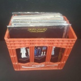 small crate of vintage records