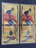 Gold plated Spider-Man $1000 Bills