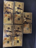 Five 23kt gold plated $100 bills