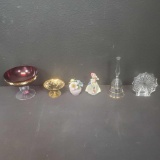 Decorative glassware and porcelain figures