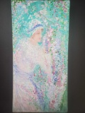 Abstract artwork of woman w/bonnet w/signature