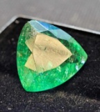 Stunning 5.83ct Trillion Cut Translucent Green Emerald Gemstone AAA Quality