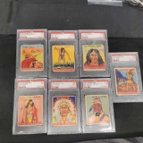 7 1947 Indian Gum Trading cards RE-Issue PSA Graded