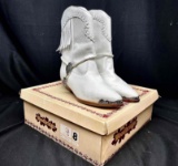 Woodbridge Vintage 80s White Fringe Boots 67602