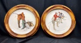 Norman Rockwell Collector Plates. 1980s Fall Careful Aim, Summer Trout Dinner