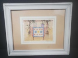 Framed print of tapestries w/signature