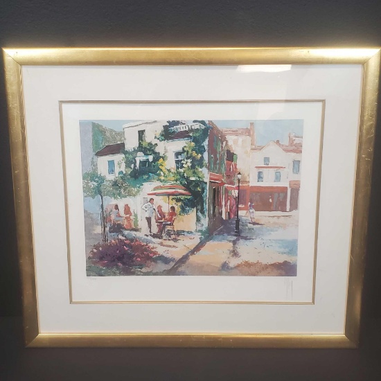 Framed LE 594/1000 Serigraph titled Montmartre with COA