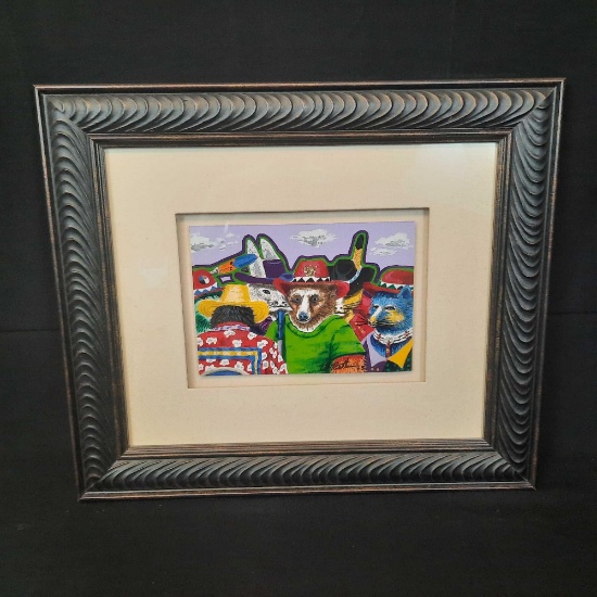 Framed Artwork Titled Southern Drums 2 W/signature and Date