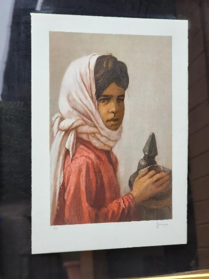 La Jolla - Young Girl with Jug by Weintraub, Lithograph A/P