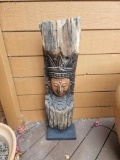 La Jolla- Asian Hand Carved Bust Statue 3ft tall