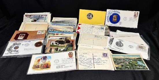 First Day Covers, Stamps, Post Cards. Einstein, American West, More