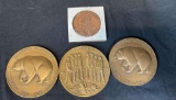 Coin lot with 3 California bicentennial coins and 1929 golden state mint copper coin