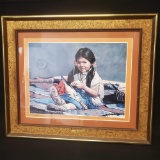 Framed LE 214/2000 print titled Little Indian Girl w/signature