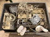 Crate of Apple Disk Drives and Misc Electronics