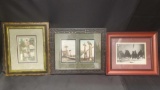 Framed vintage postcards Framed photo titled Grinding meal.