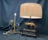 Fancy Lamps. Antiques Roadshow Bull, Sun and Moon Art lamp