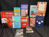 Box Of Coin and Stamp Collector Books