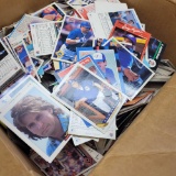 box of mixed sports cards baseball hockey