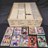 Box of football cards from the 90s