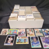 box of baseball cards from the 80s
