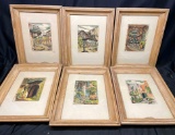 Framed Art of Houses and Buildings.