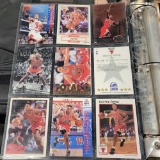 Basketball Binder With Basketball and football cards Scottie Pippin