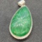 925 Silver Hand Crafted Pendant With Jade Inlay Gemstone Beautiful Jewelry