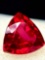MONSTER! Trillion Cut 8.38 Red Fire Volcano Sparkle Ruby. Amazing!