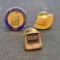 Lot of 3 Gold Pin Diamond, Sapphire, 10kt Gold