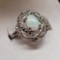 Radiant Gem Lab-Created Opal and Diamond Accent Sterling Silver Ring New in Box