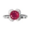 Blood Red Round Red Ruby 2ct Simulated Cz 925 Sterling Silver Ring Size 8 Earth Mined Gem