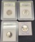 Slabbed Coin Lot 1952 Jefferson 2007 S Proof Nickel 1984 S Proof Quarter 2009 Guam Bu Quarter