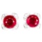 Round Red AAA Blood Red Ruby 7mm Simulated Cz 925 Sterling Silver Earrings New Designer