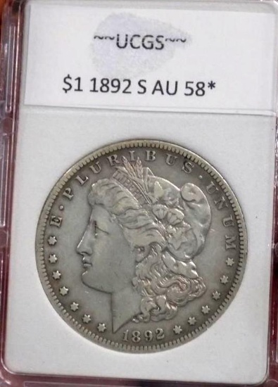 Morgan Silver Dollar 1892 S Mega Rare Date Au+++ High Grade Original Monster $$$$