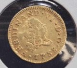 1758 Hispana Gold 1/2 Escudo Coin