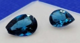 Blue Topaz Gemstone 2 Pair Cut Gemstone