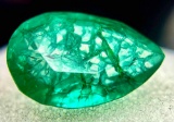 4.30ct Kryptonite Green Glow Pear Cut Emerald Stunning! Wow!