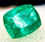 4.07ct Radioactive Alien Glow Cushion Cut Emerald