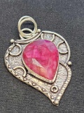 Silver Pendant With Stunning Ruby Inlay