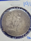 1912 B British Silver Trade Dollar Big Coin