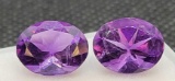 Pair Of Oval Cut Purple Amethyst Gemstone 4.67ct