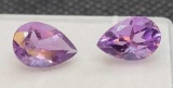 Pair of Pear Cut Purple Amethyst Gemstone