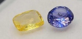 Blue and Yellow Sapphire Gemstones 1.08ct